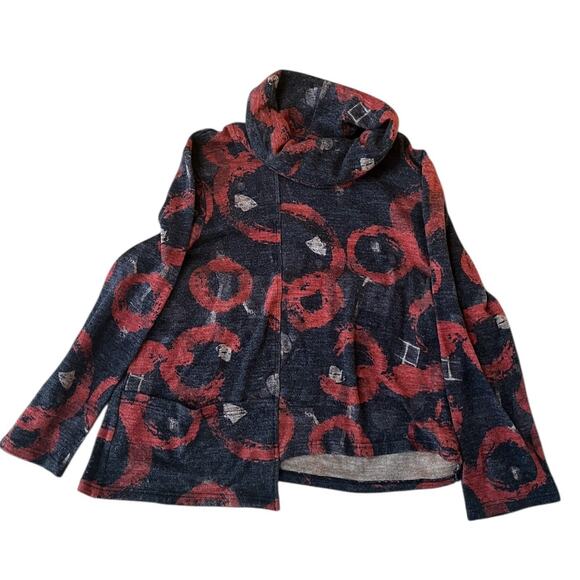 Shana Top Tunic Cowl Neck XXL Asymmetric Boho Artsy Lagenlook Multicolor - Picture 7 of 9